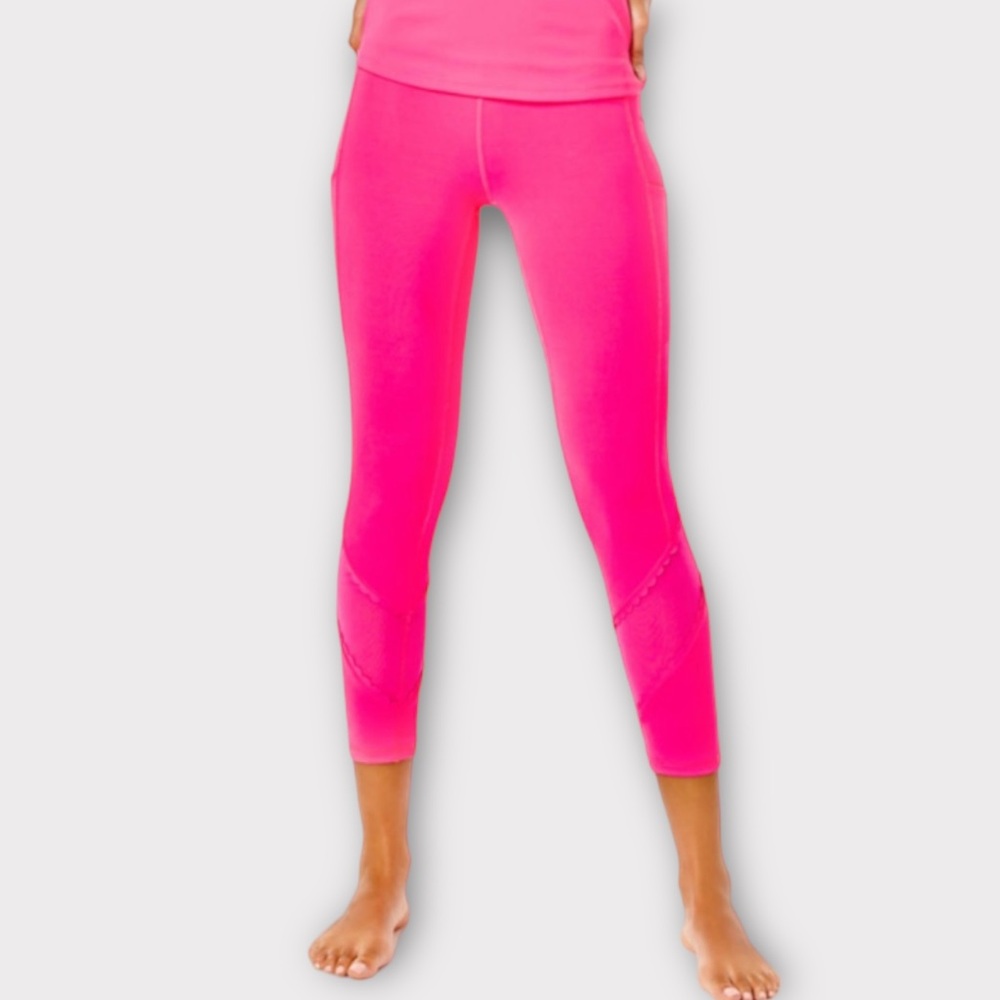 Lilly Pulitzer Women South Beach Leggings XS UPF 50+ Luxletic 24" Barbiecore NWT